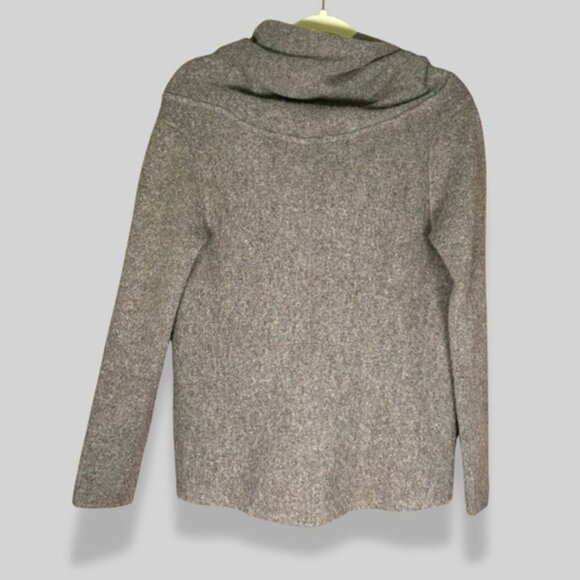 Vince Sweater Alpaca Blend Pullover Draped Cowl Neck Heather Gray Women's Large - Picture 2 of 8